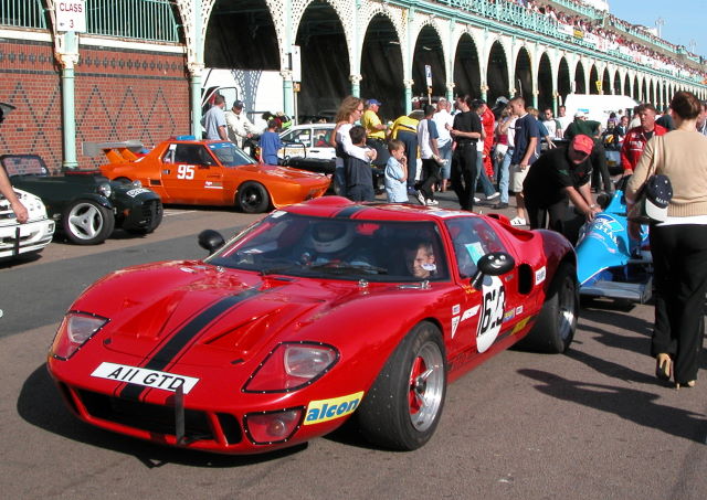 Returning to pits with nephew at Brighton 2005